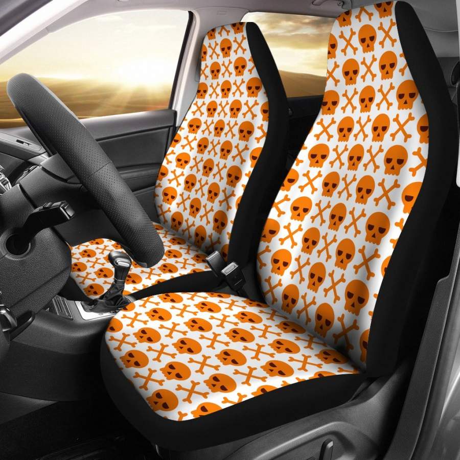 Unamused Skull Car Seat Covers - TattoosCafe