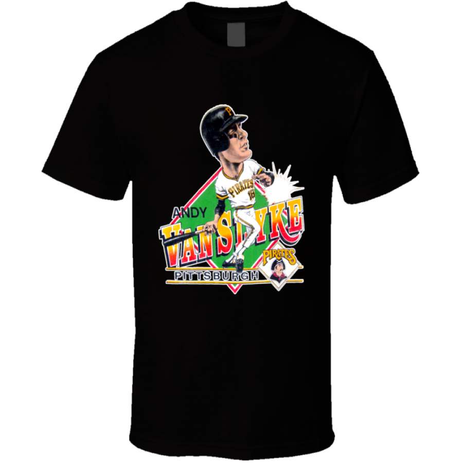 Andy Van Slyke Legend Pittsburgh Baseball Retro Caricature T Shirt