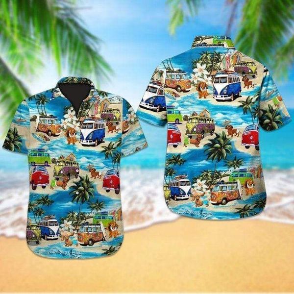 Find Camping Car With Dog On The Beach Hawaii Shirt For Men Women Ha83968