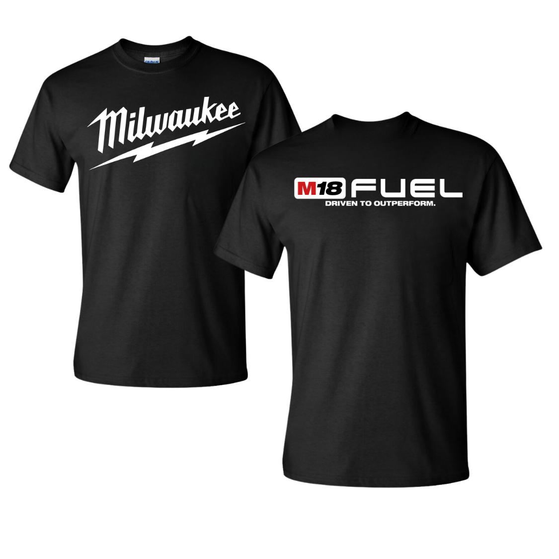 Milwaukee M18 Fuel Double the Power T-Shirt for Men & Women – 2-Sided – Vintage Graphic Tee – Unisex Casual Soft Cotton Sweatshirt for Everyday Wear Hoodie Everyday Comfortable Breathable Womenswear