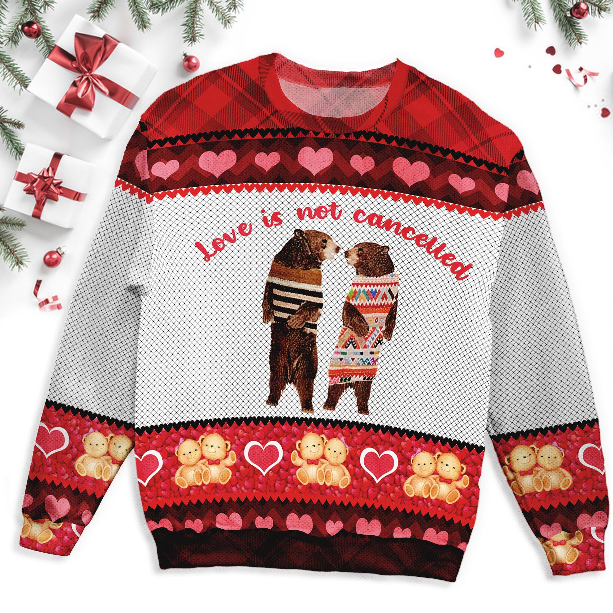 Bear Love Is Not Cancelled Ugly Sweater