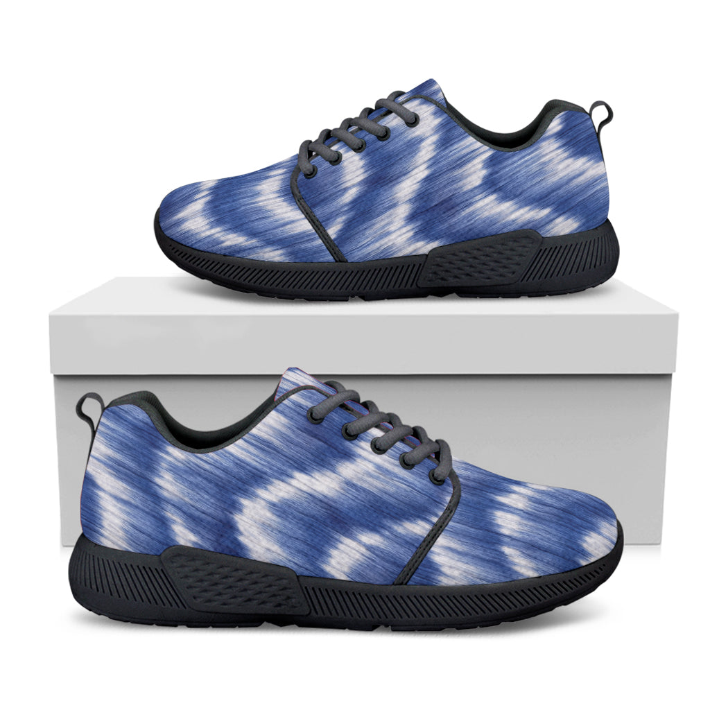 Wavy Shibori Pattern Print Black Athletic Shoes