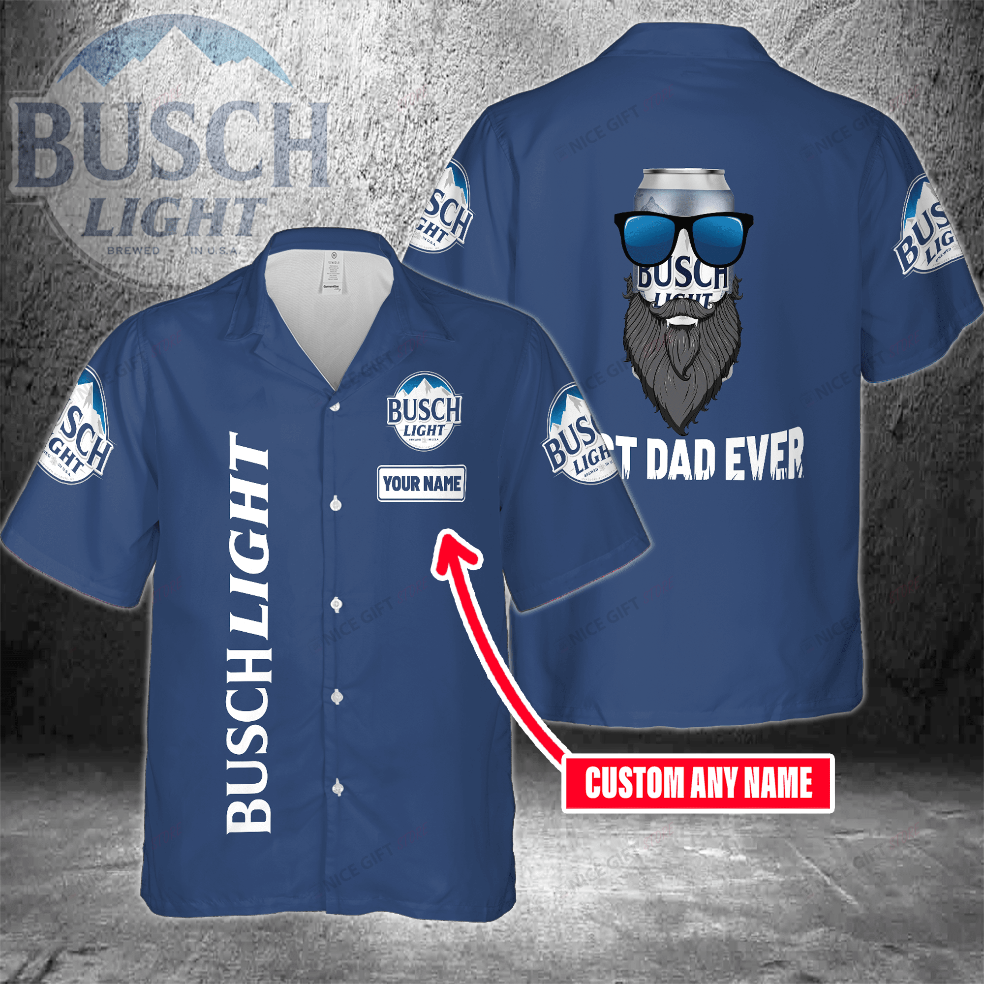 Busch Light Custom Name Best Dad Ever Hawaiian Shirt 3Hs-B9E4