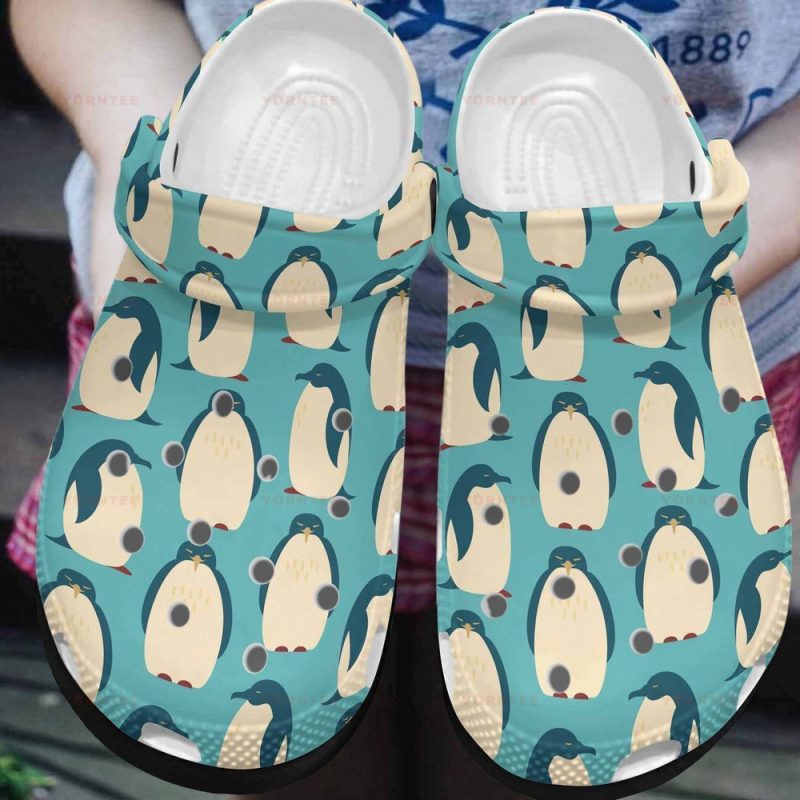 Cute Green Penguin Blue Gift For Lover Rubber clog Shoes Comfy Footwear