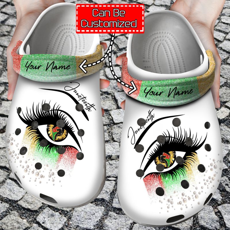 Custom Personalized Juneteenth Eye Black Lives Matter Clog Shoes