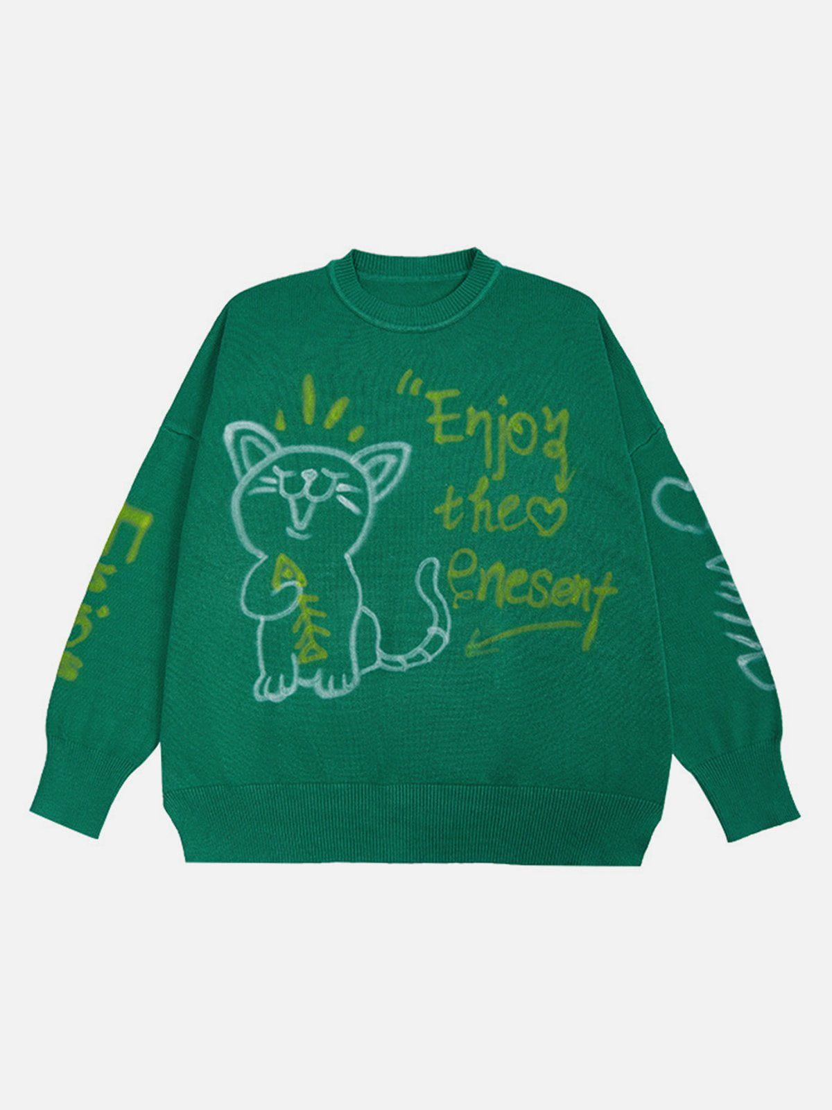 Talishko™ – Cartoon Hand Drawn Kitten Sweater