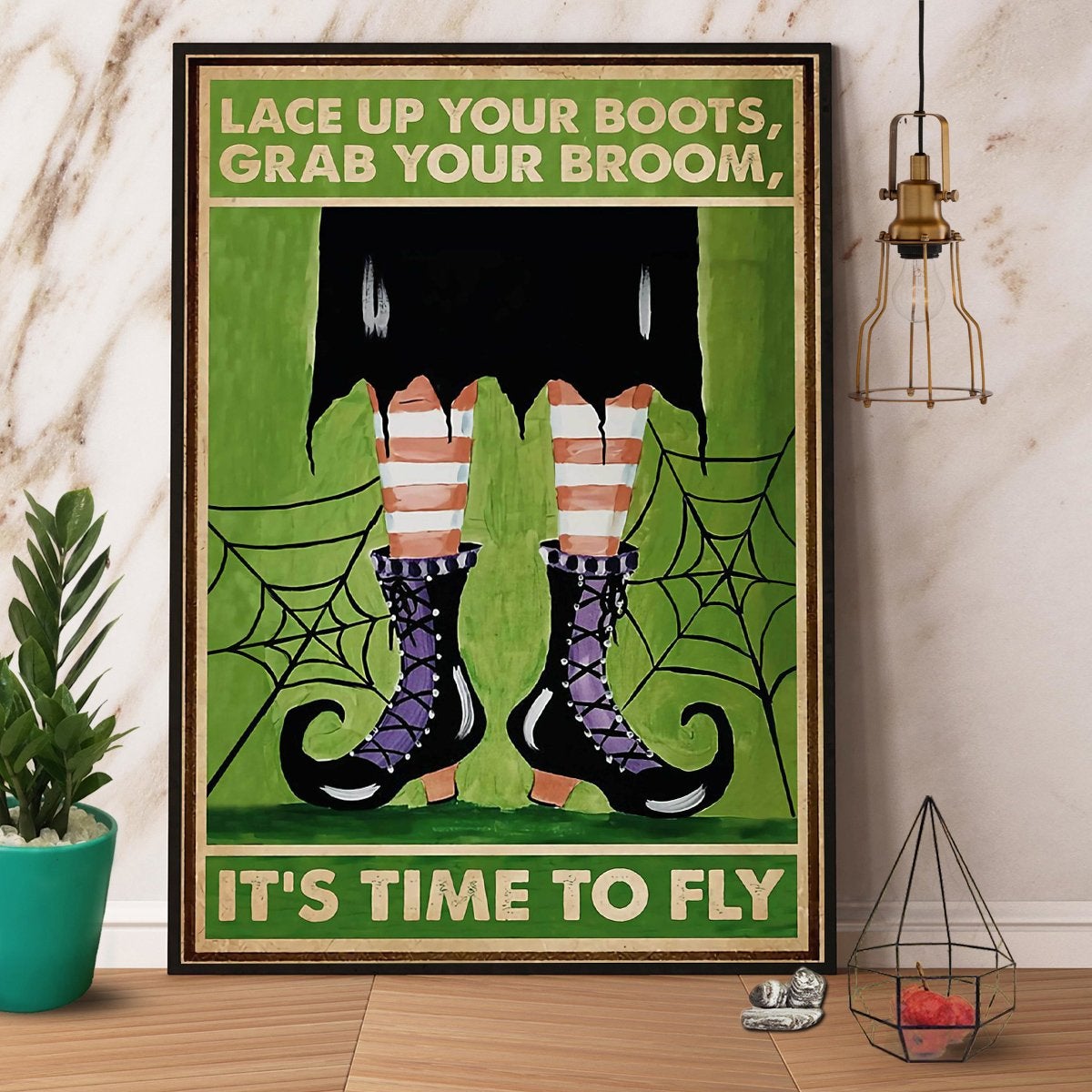 Witch Lace Up Your Boots Grab Your Broom Halloween Gift Canvas And Poster, Canvas Prints, My Poster Wall, Canvas Wall Art, Wall Decor Visual Art