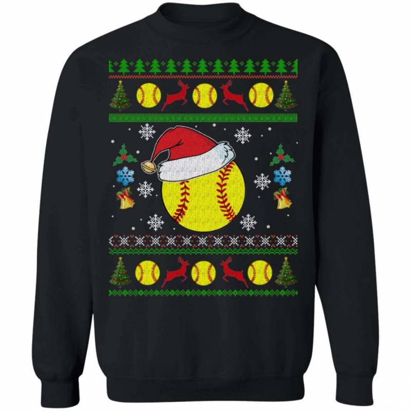 Softball Ugly Sweater Style Sweatshirt Sport Christmas Shirt Funny Xmas Shirt MT10