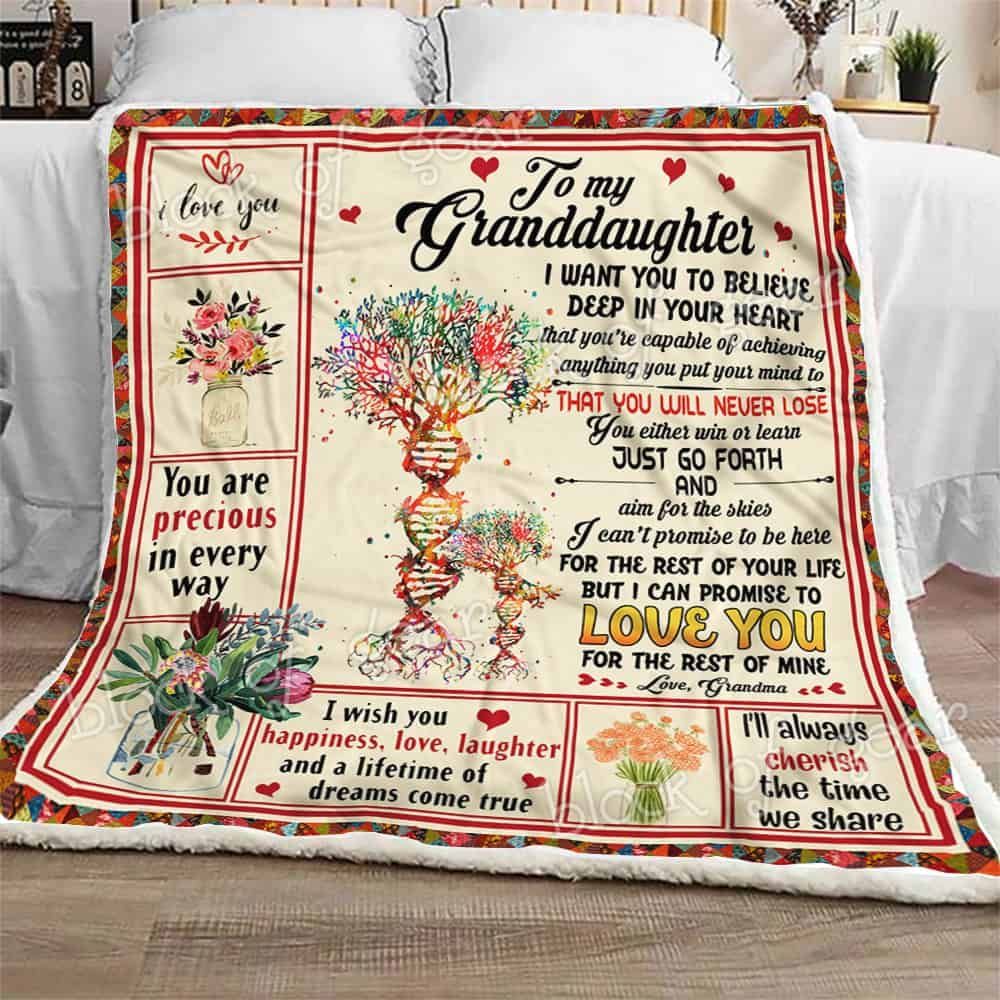 To My Granddaughter Sofa Throw Blanket CTN12