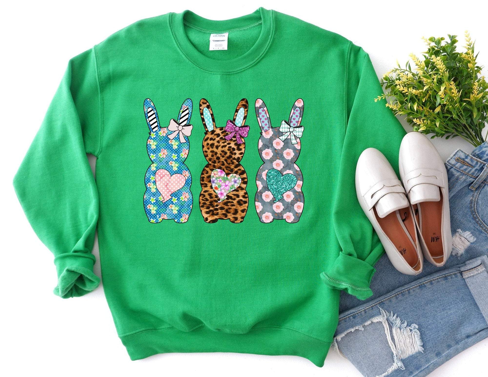 Easter Bunnies Sweatshirt, Easter Bunny Sweater, Happy Easter Sweatshirt, Easter Gift, Happy Easter, Bunny Easter Sweatshirt T-Shirt Hoodie All Color Size S-5Xl