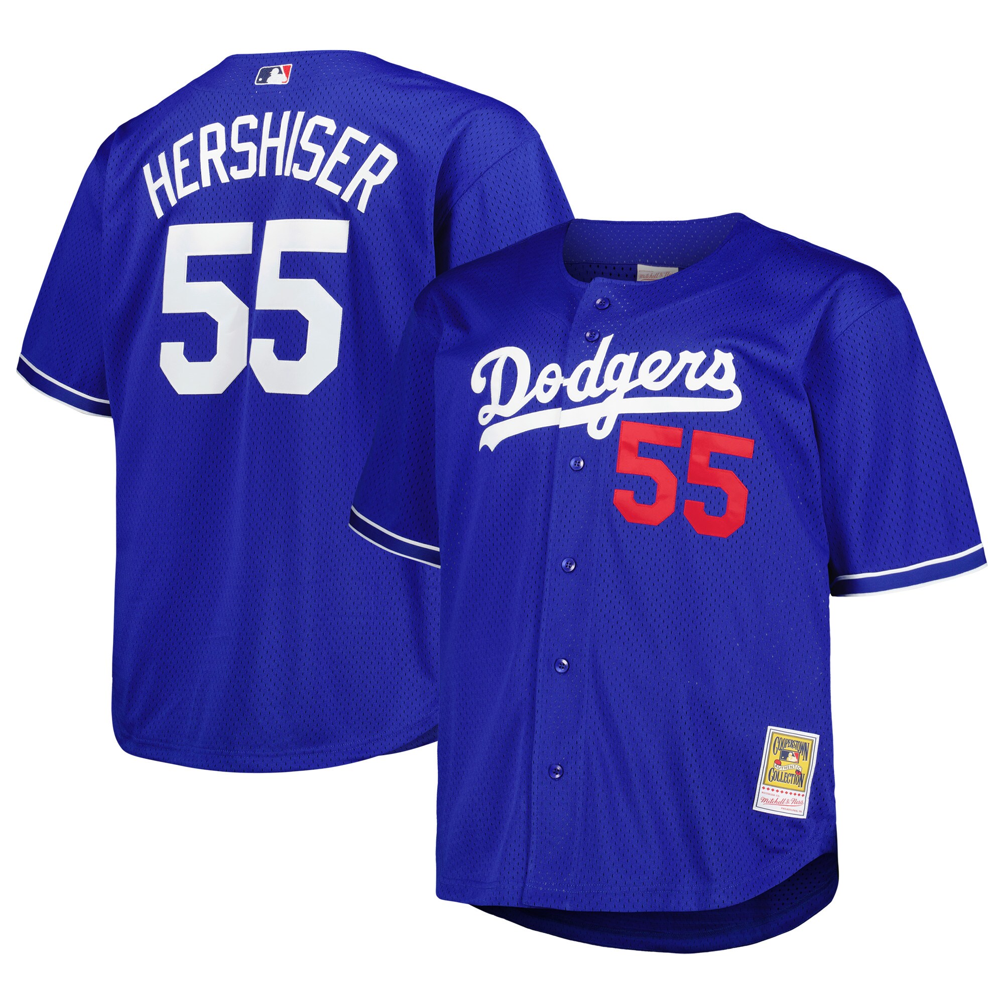 Orel Hershiser Los Angeles Dodgers Mitchell & Ness Big & Tall Cooperstown Collection Batting Practice Replica Jersey – Royal