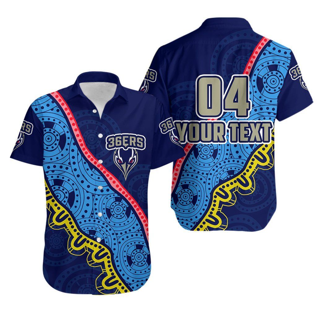 (Custom Personalised)Adelaide 36Ers Hawaiian Shirt Indigenous Blue Th4