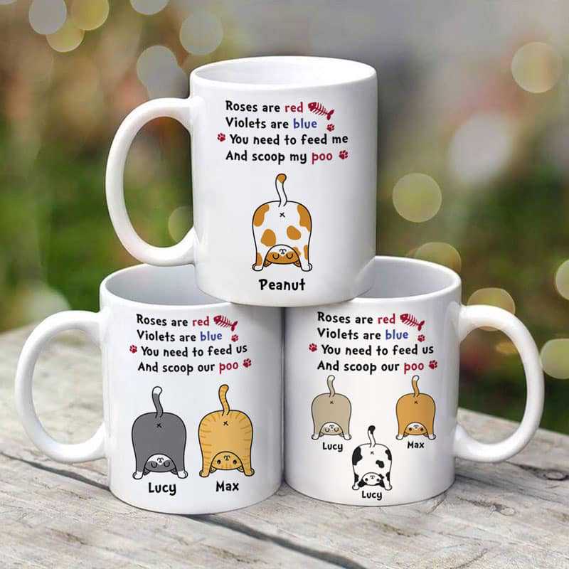 Thanks Cat Dad Scooping Poo Personalized Mug