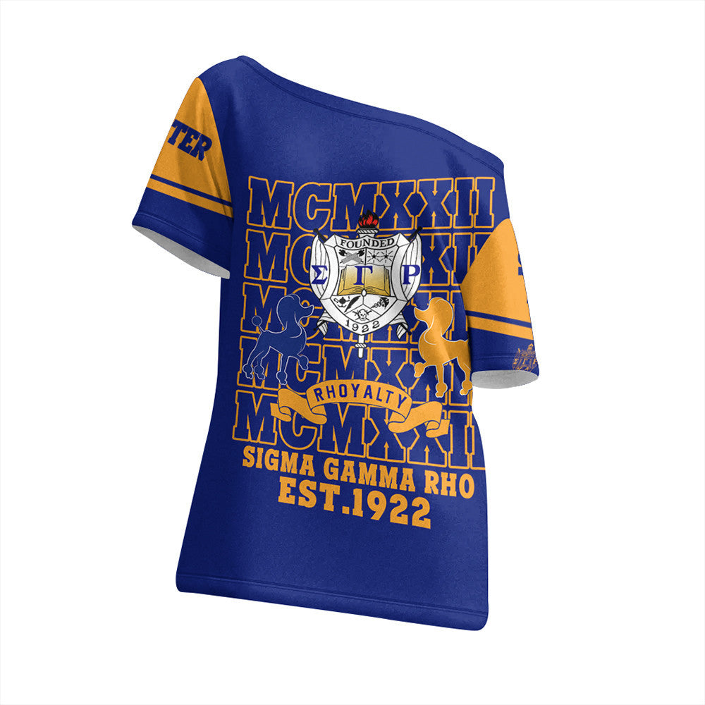 Wonder Print Shop Shirt – Personalized Sigma Gamma Rho Mcm Style Off Shoulder T Shirt