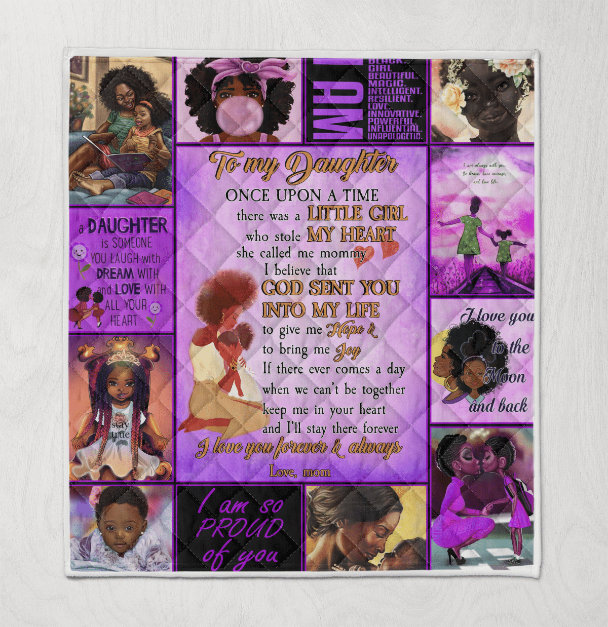 To My Daughter Black Girl Love You Quilt Blanket