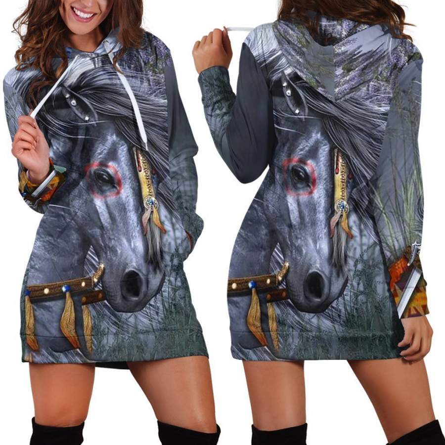 All Over Printed Indian Horse Shirts Hoodie Dress