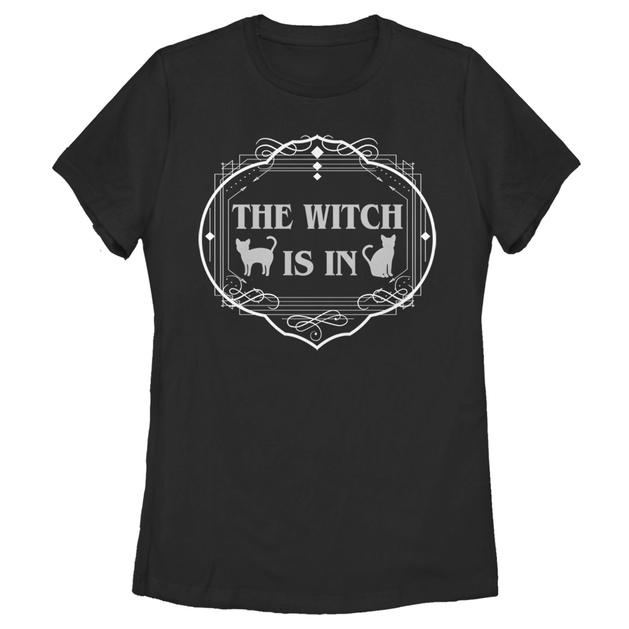 Lost Gods Women’S Halloween The Witch Is In Cats  T-Shirt