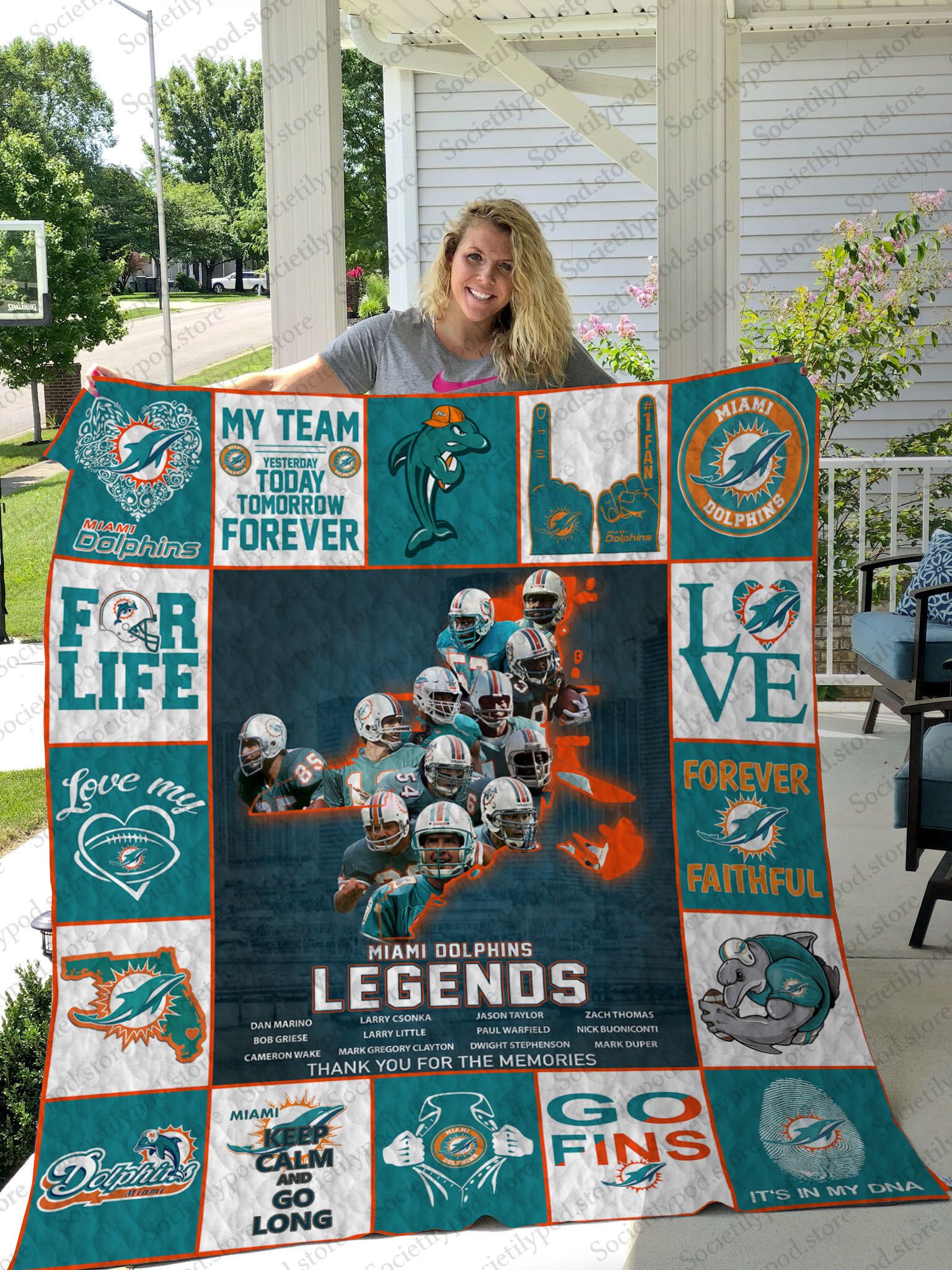 Miami Dolphins Legends Quilt Blanket