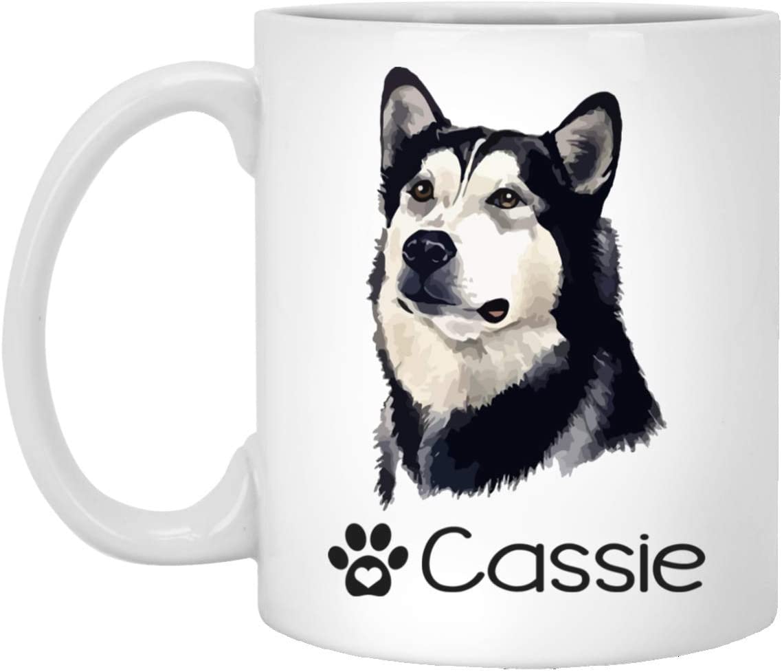 Personalized Alaskan Malamute Dog Mug – Pet Owner Gifts For Women – Gifts For Dog Lover – Alaskan Malamute Mom Dad Mugs – Dog Cups 11Oz