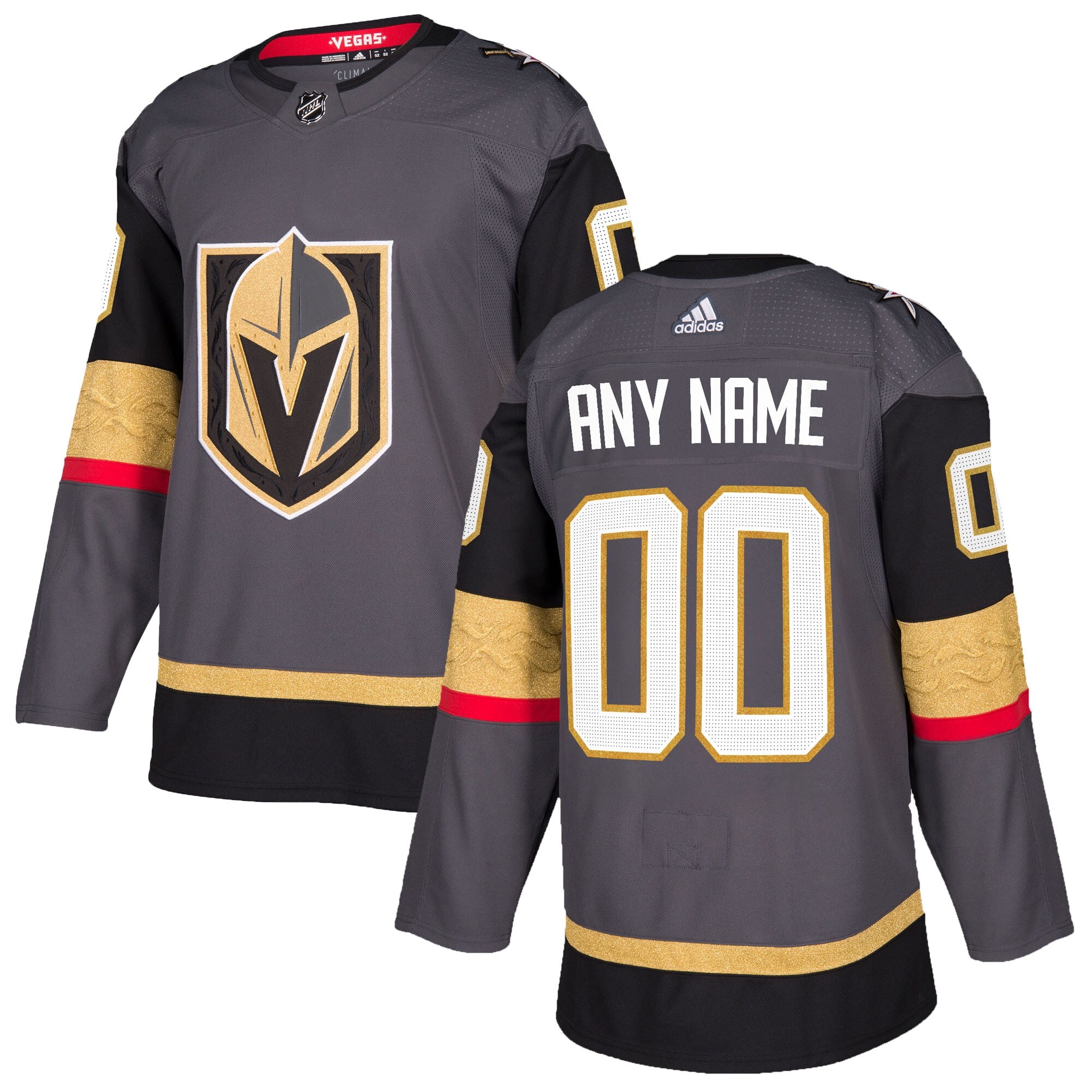 Men's Vegas Golden Knights adidas Gray Alternate Authentic Custom Jersey