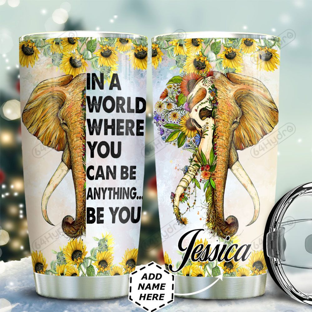 Elephant Typo Personalized Tas1311008  Stainless Steel Tumbler Travel Customize Name, Text, Number, Image