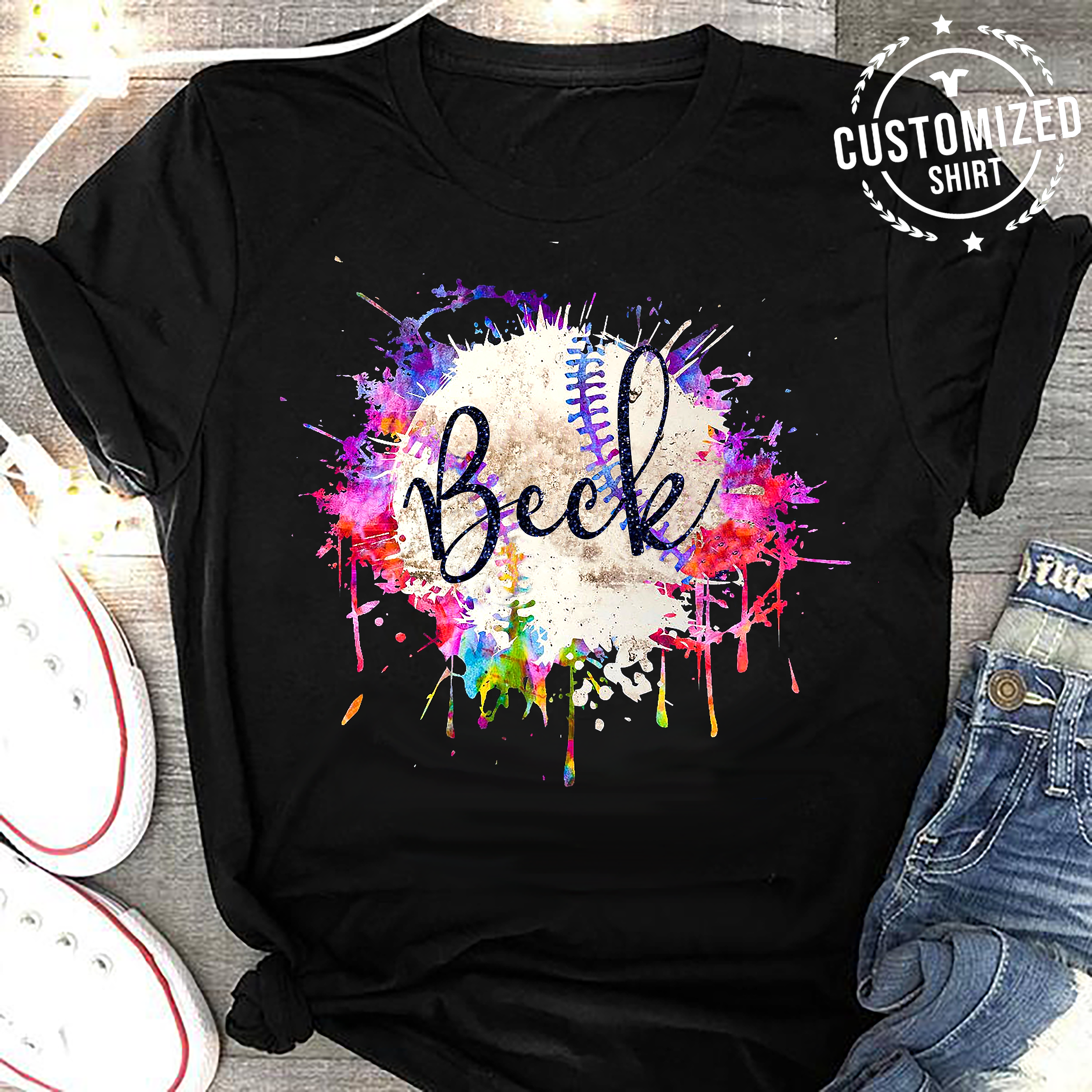 Baseball – Name – Colorful Customized Shirt #1672019