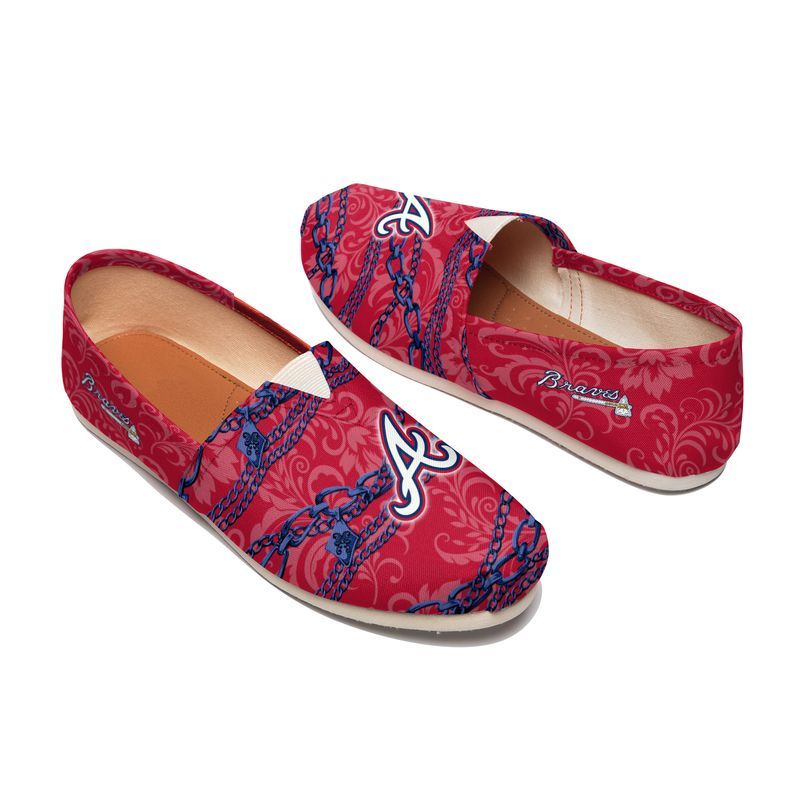 Topsportee Atlanta Braves Chains Pattern Limited Edition Toms Slip On Shoes Nla015734