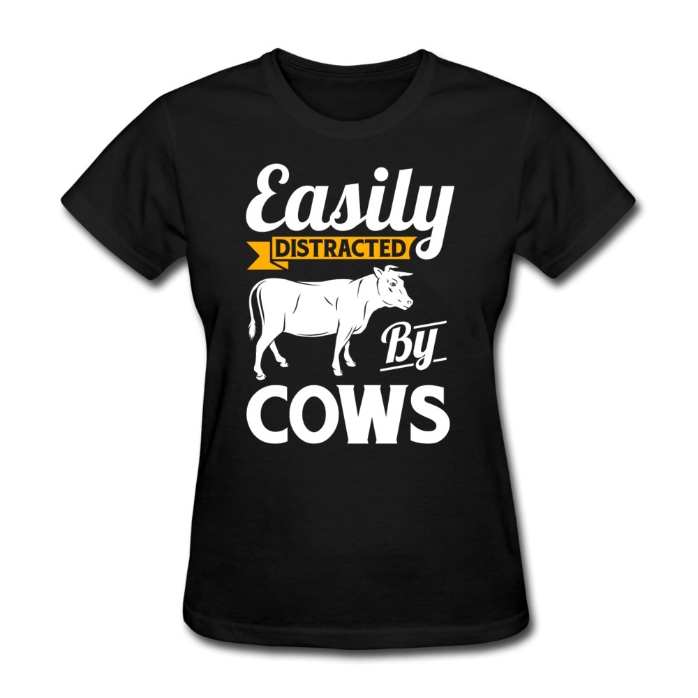Easily Distracted By Cows Cow Farming – Women’S T-Shirt