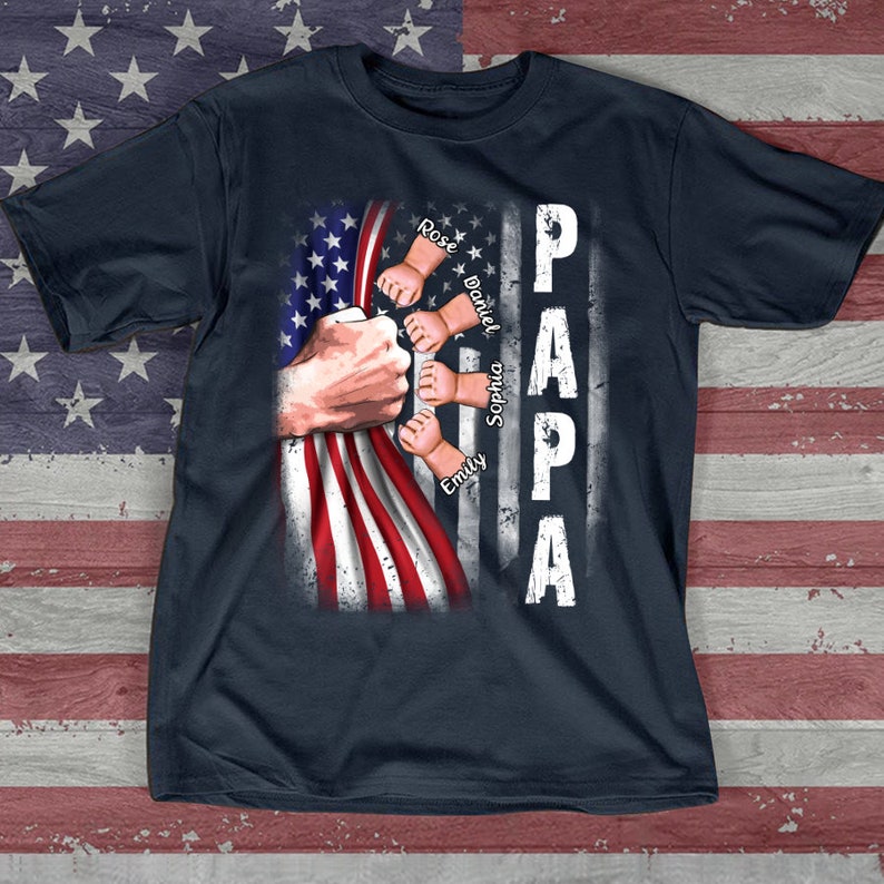 Personalized Papa Shirt, Custom Fist Bump Papa Vs Kids Tshirt, Grandpa Tshirt Fathers Day Shirt For Papa, Father Day Gift For Husband Shirt