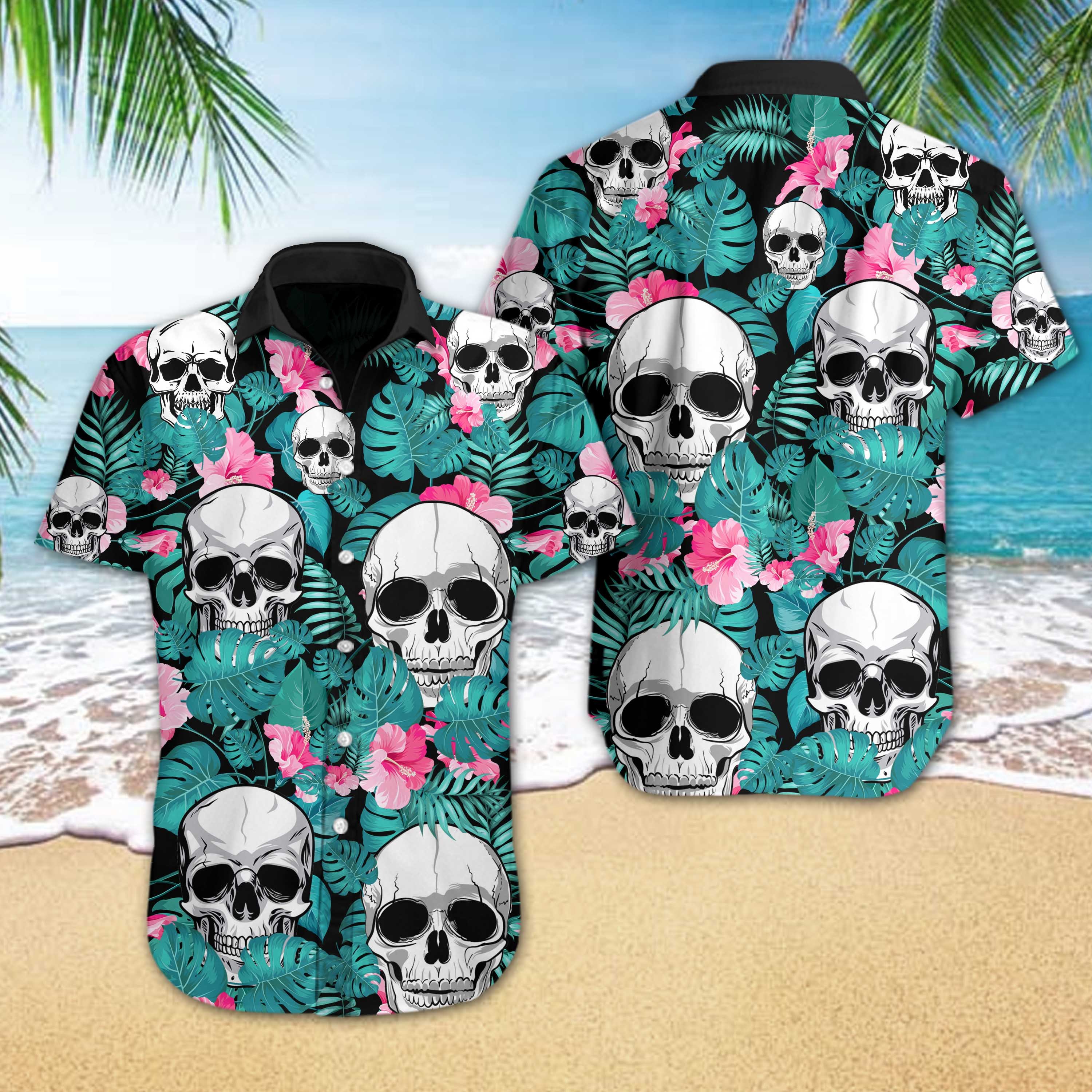 Skull Tropical Hawaii Shirt Ha13017