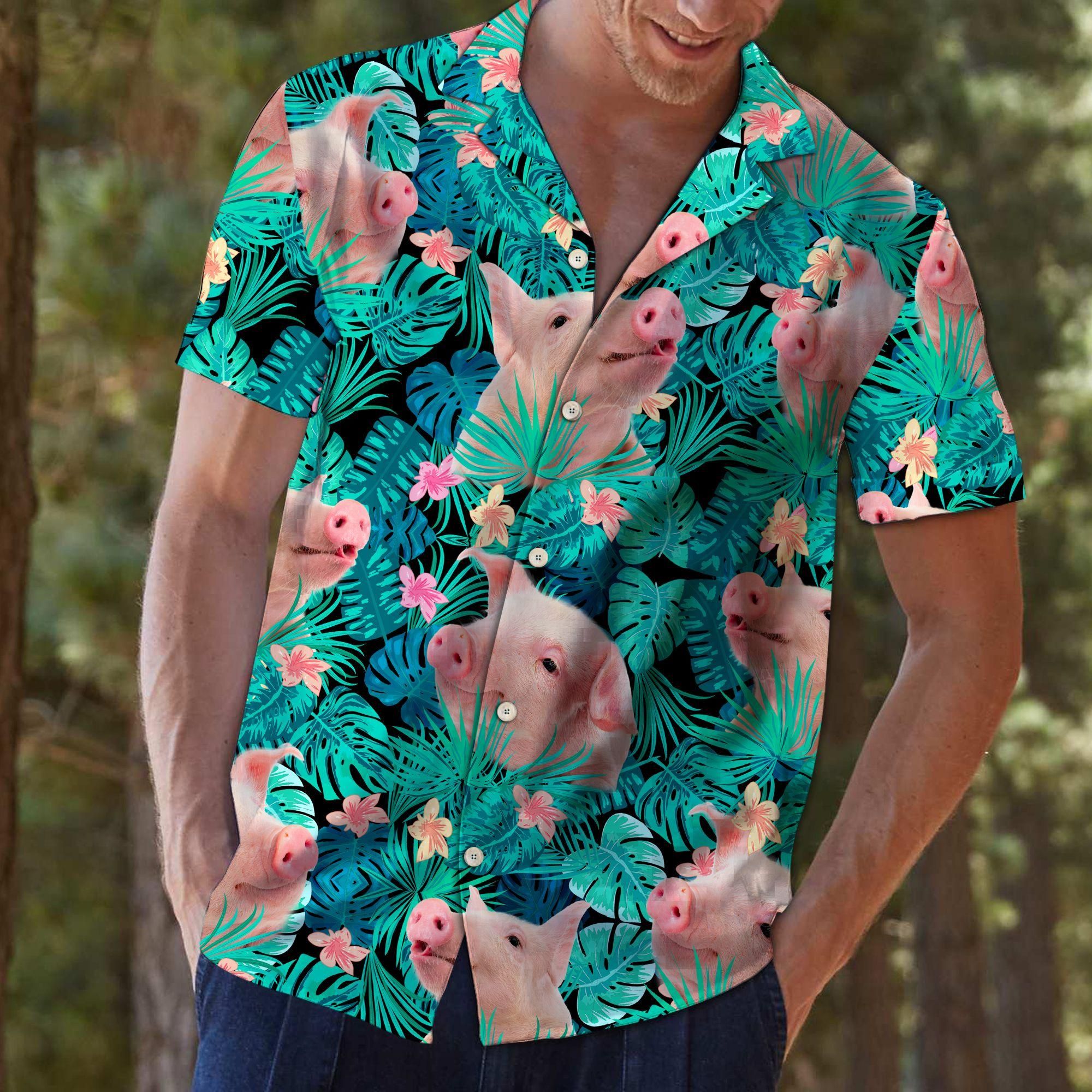 Pig Tropical Aloha Hawaii Shirt Colorful Short Sleeve Summer Beach Casual For Men And Women Ha39877