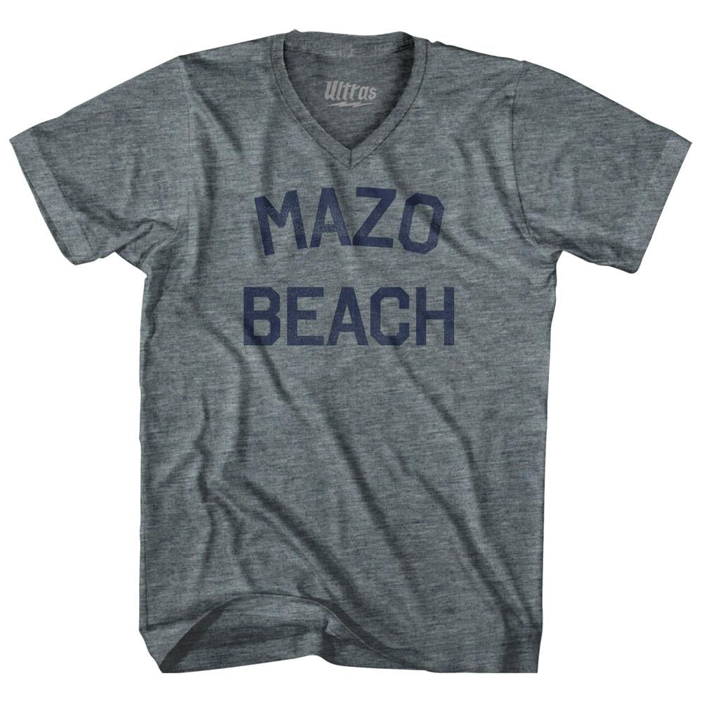 Wisconsin Mazo Beach Adult Tri-Blend V-neck Vintage T-shirt