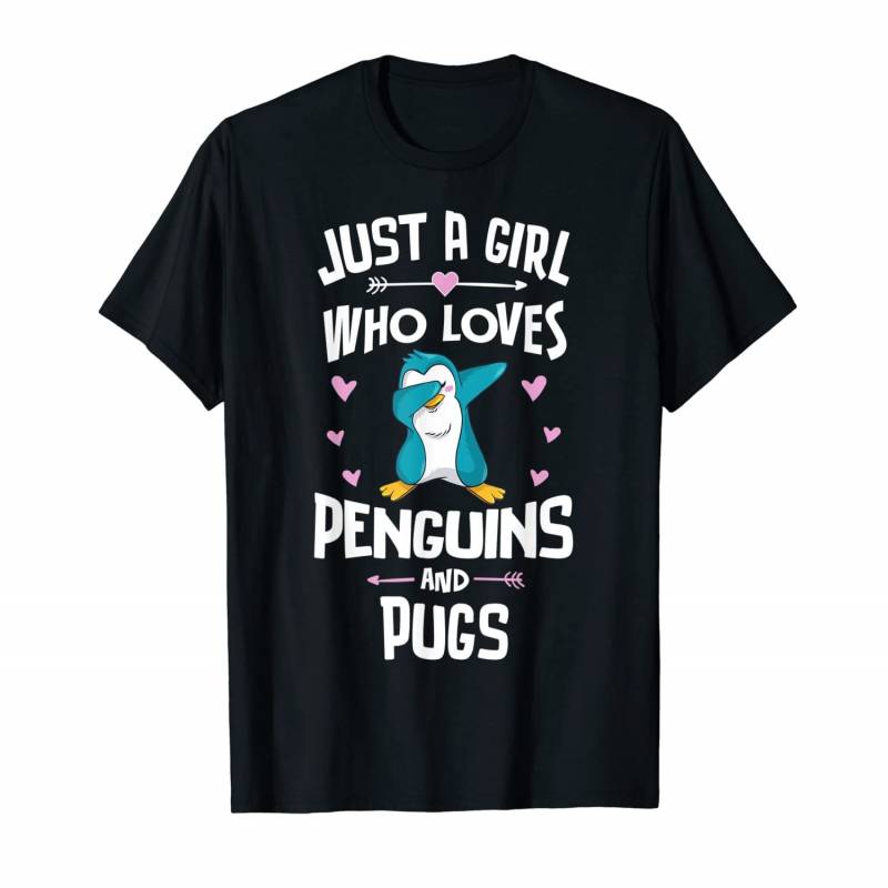 Just A Girl Who Loves Penguins And Pugs Gift Women T-shirt