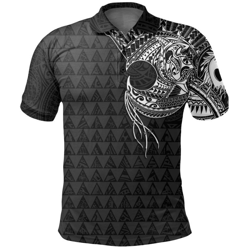 Polynesian Warrior Tattoo Lauhala Polo Shirt A75 - TattoosCafe