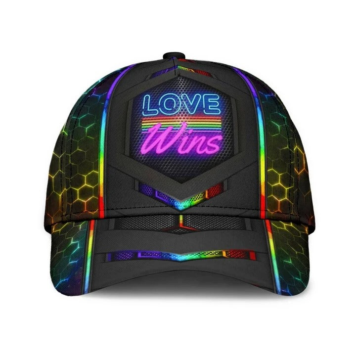 Pride Cap Lgbt Love Wins Neon Printing Baseball 3D Cap Hat, Pride Accessories, Gay Gifts