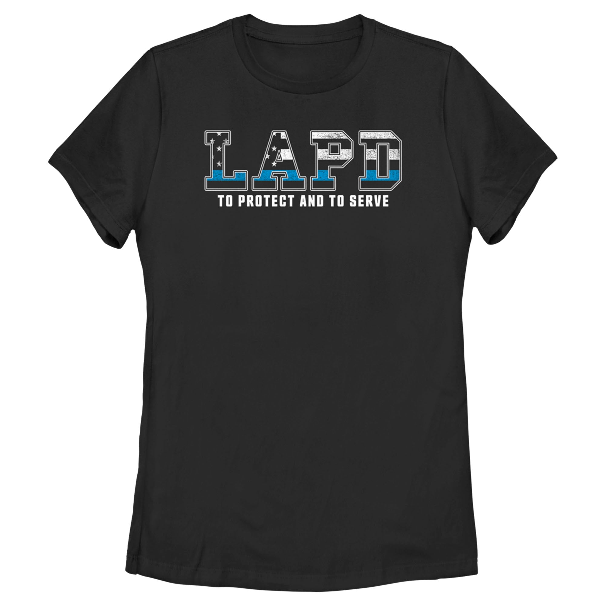 Women’S Lapd To Protect And To Serve Blue Flag Fill T-Shirt