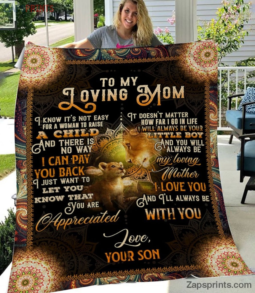 Gift For Mom – To My Mom – Lion – I Love You Mom – Blanket