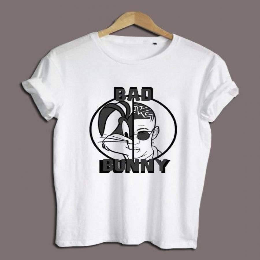 Bad Bunny Logo Mens Casual Tops Cotton T Shirt