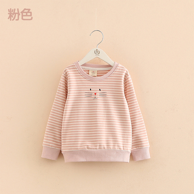 2022 Spring Autumn Fashion 3 4 5 6 7 8 9 10 Years Children Hoodies Cotton Cartoon Striped Slim Sweatshirt For Kids Baby Girls alx