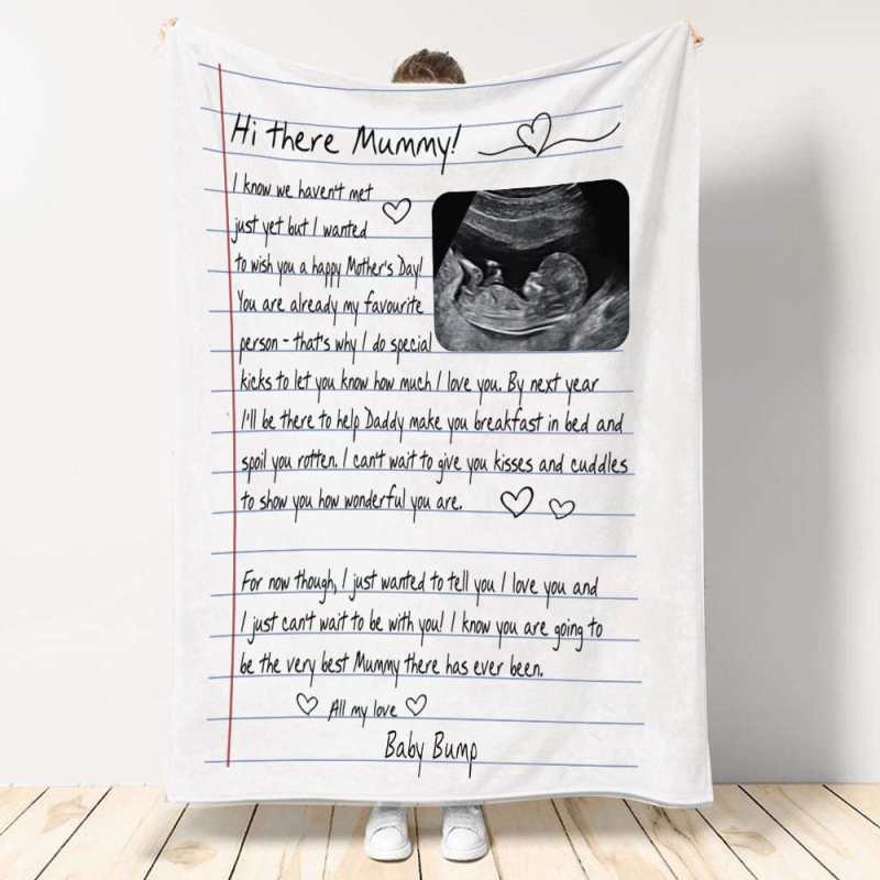 To Mummy From Bump Custom Blanket, We Haven’T Met Yet Personalized Gift, , Pregnancy Announcement