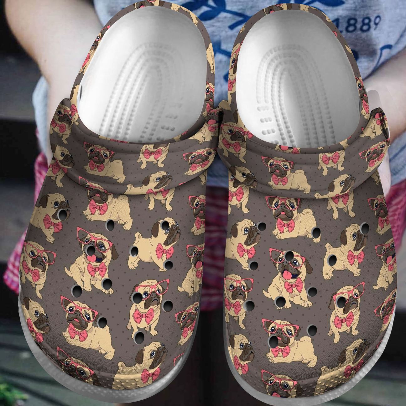 Pug Personalized Clog, Custom Name, Text, Color, Number Fashion Style For Women, Men, Kid, Print 3D Lovely Pugs