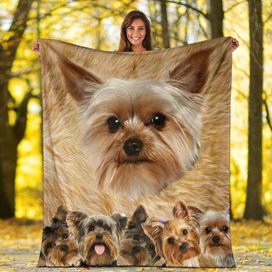 3D Yorkshire Terrier Yorkie Dog Blanket