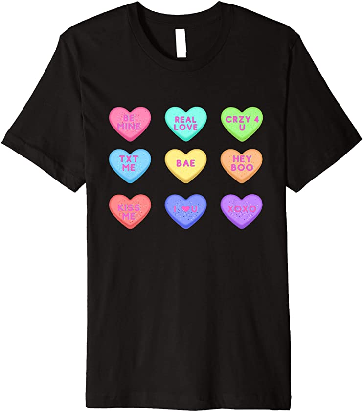 Sweetheart Candy Funny Word Valentines Love Cute Premium T-Shirt