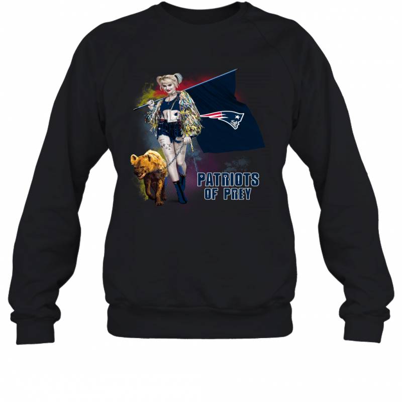 Harley Quinn flag New England Patriots Of Prey Sweatshirt