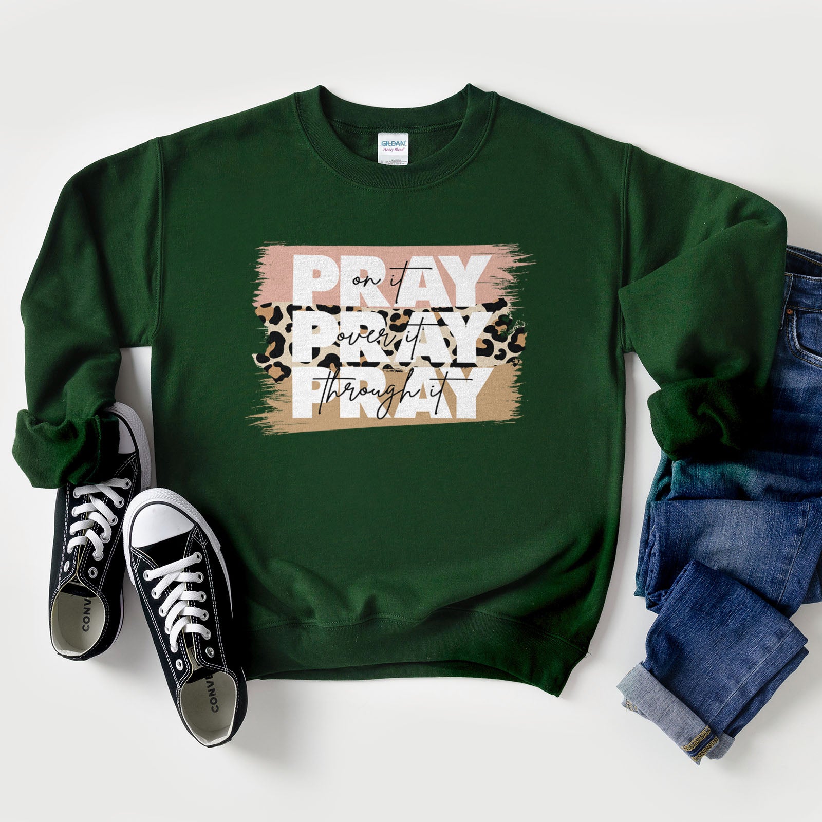 Pray On It Leopard Sweatshirt