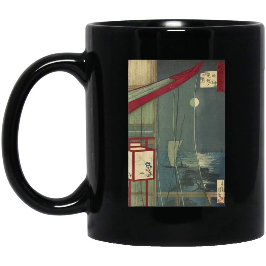 Vintage Japanese Art Classic "The Moon Beyond Shinagawa" Coffee Mug