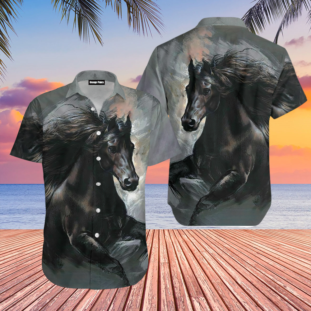 Black Horse Aloha Hawaii Shirts For Men And Women Ha78258