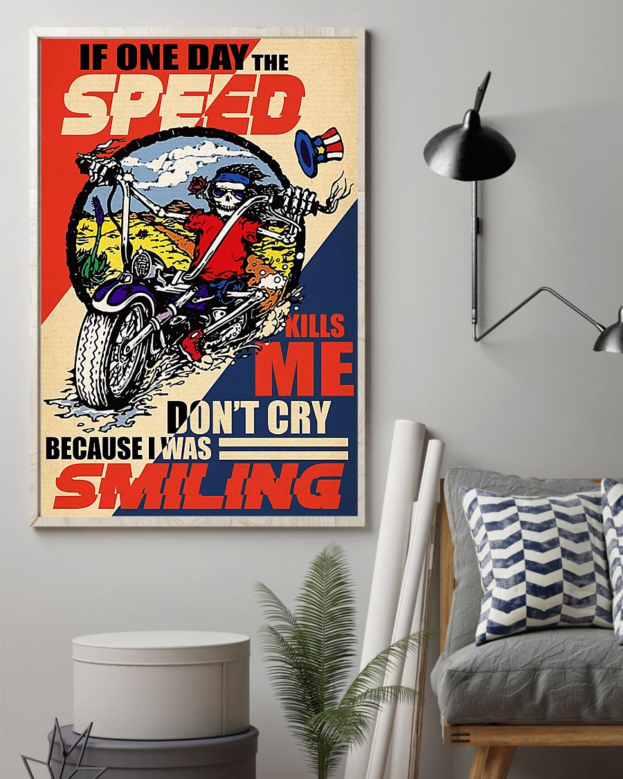 Motorcycle I Was Smiling Vertical Canvas And Poster | Wall Decor Visual Art
