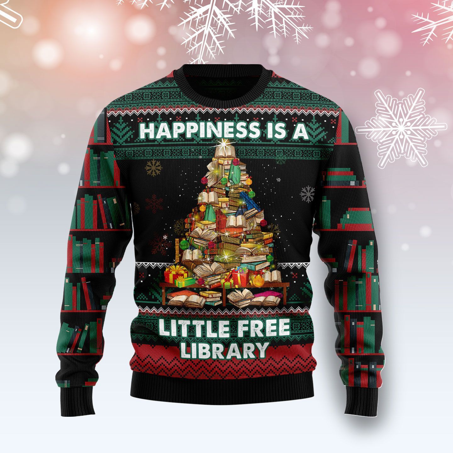 Book Free Library Ugly Christmas Sweater