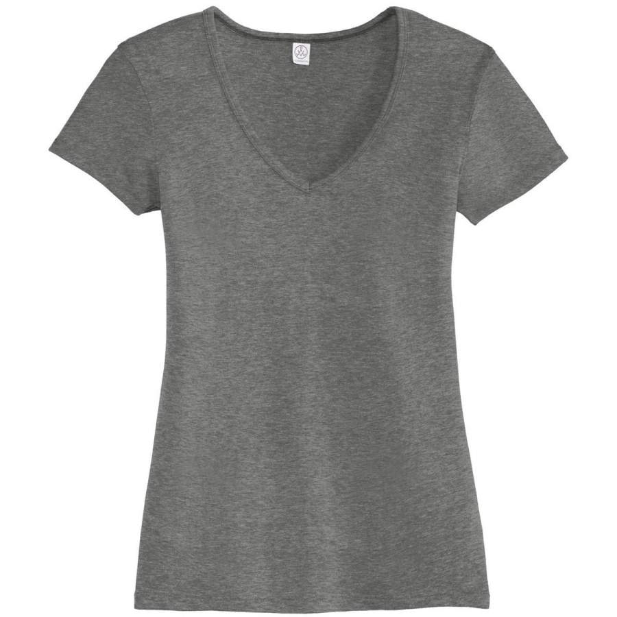 Alternative Apparel Women’s Vintage Coal The Keepsake V-Neck Vintage 50/50 Tee